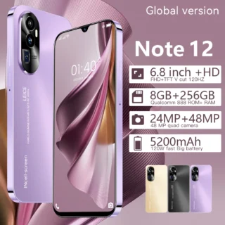 Global version Cellphone NOTE12 smartphone 6.8inch cell phones android13 8gb 256gb 128gb gaming celular original mobile phones