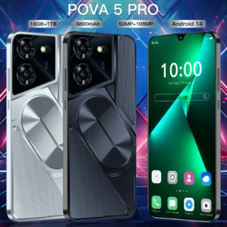 2024 Cell phone Pova 5 Pro Smartphone 5G Original 7.3 HD Screen 108MP Dual Sim Mobile Phone Android Face Unlocked Cellphones